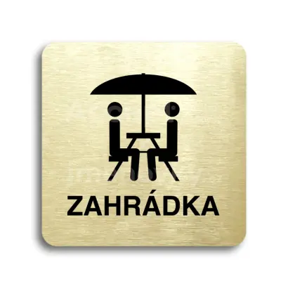 Piktogram "zahrádka II" - zlatá tabulka - černý tisk bez rámečku