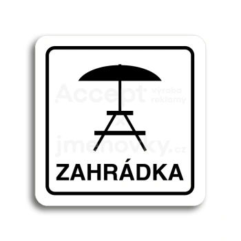 Piktogram "zahrádka III" - bílá tabulka - černý tisk