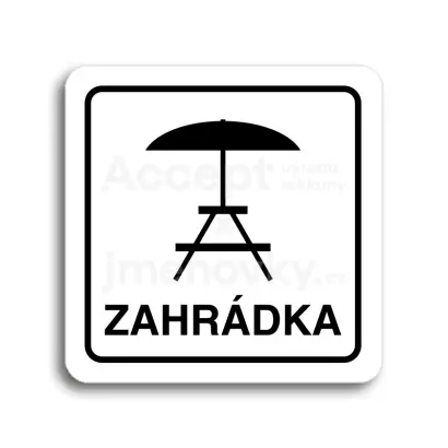 Piktogram "zahrádka III" - bílá tabulka - černý tisk