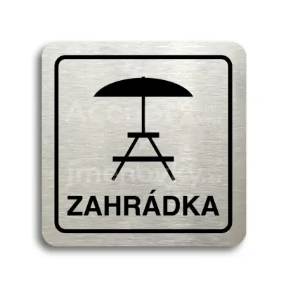 Piktogram "zahrádka III" - stříbrná tabulka - černý tisk
