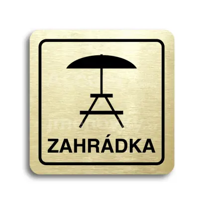 Piktogram "zahrádka III" - zlatá tabulka - černý tisk