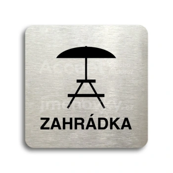 Piktogram "zahrádka III" - stříbrná tabulka - černý tisk bez rámečku