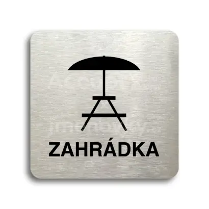 Piktogram "zahrádka III" - stříbrná tabulka - černý tisk bez rámečku