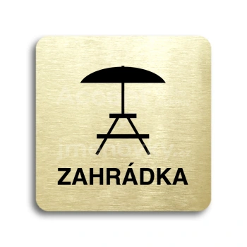 Piktogram "zahrádka III" - zlatá tabulka - černý tisk bez rámečku