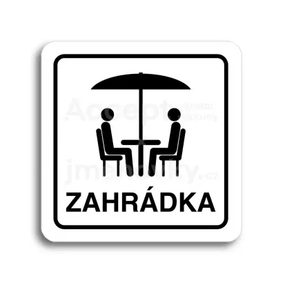 Piktogram "zahrádka IV" - bílá tabulka - černý tisk