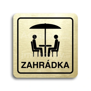 Piktogram "zahrádka IV" - zlatá tabulka - černý tisk