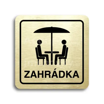 Piktogram "zahrádka IV" - zlatá tabulka - černý tisk