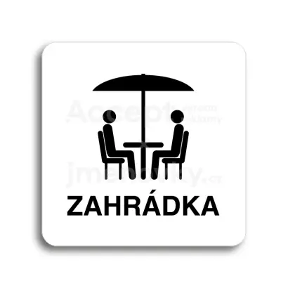 Piktogram "zahrádka IV" - bílá tabulka - černý tisk bez rámečku