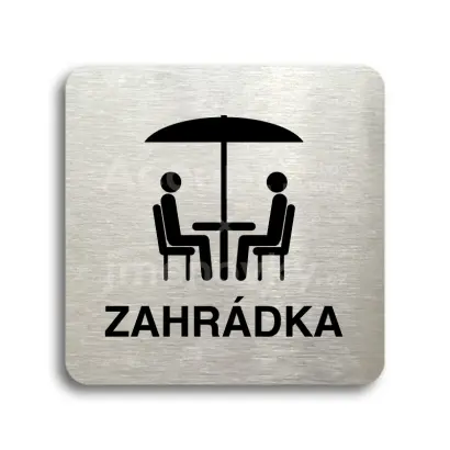 Piktogram "zahrádka IV" - stříbrná tabulka - černý tisk bez rámečku