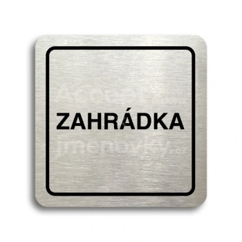 Piktogram "zahrádka" - stříbrná tabulka - černý tisk