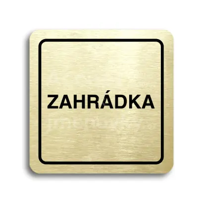Piktogram "zahrádka" - zlatá tabulka - černý tisk