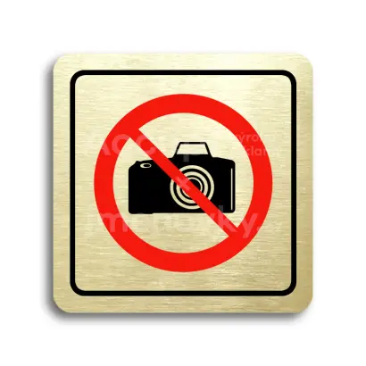 Piktogram "zákaz fotografování" - zlatá tabulka - barevný tisk