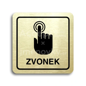 Piktogram "zvonek" - zlatá tabulka - černý tisk