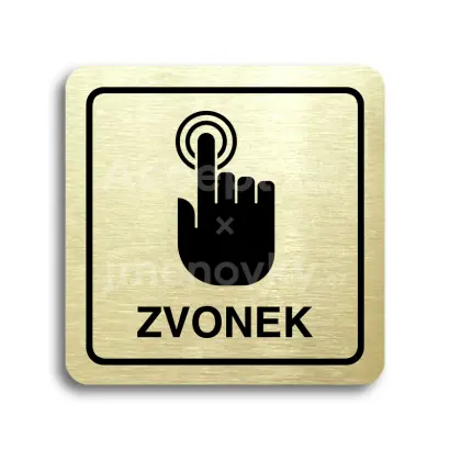 Piktogram "zvonek" - zlatá tabulka - černý tisk