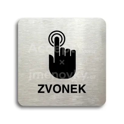 Piktogram "zvonek" - stříbrná tabulka - černý tisk bez rámečku
